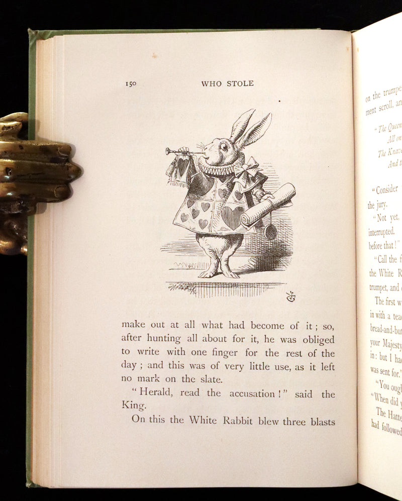 1898 Rare Two volumes in One - Alice's Adventures in Wonderland & Through the Looking Glass by Lewis Carroll.