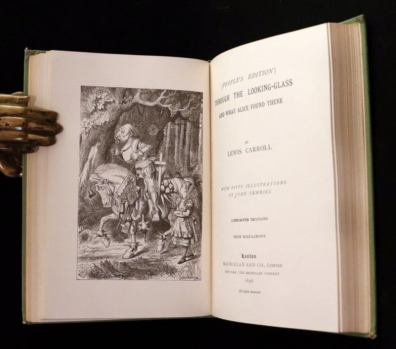 1898 Rare Two volumes in One - Alice's Adventures in Wonderland & Through the Looking Glass by Lewis Carroll.