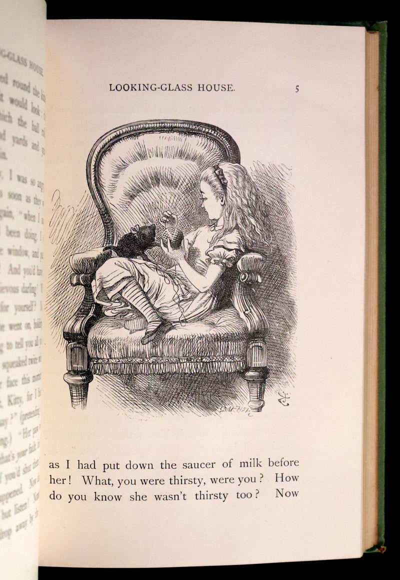 1898 Rare Two volumes in One - Alice's Adventures in Wonderland & Through the Looking Glass by Lewis Carroll.