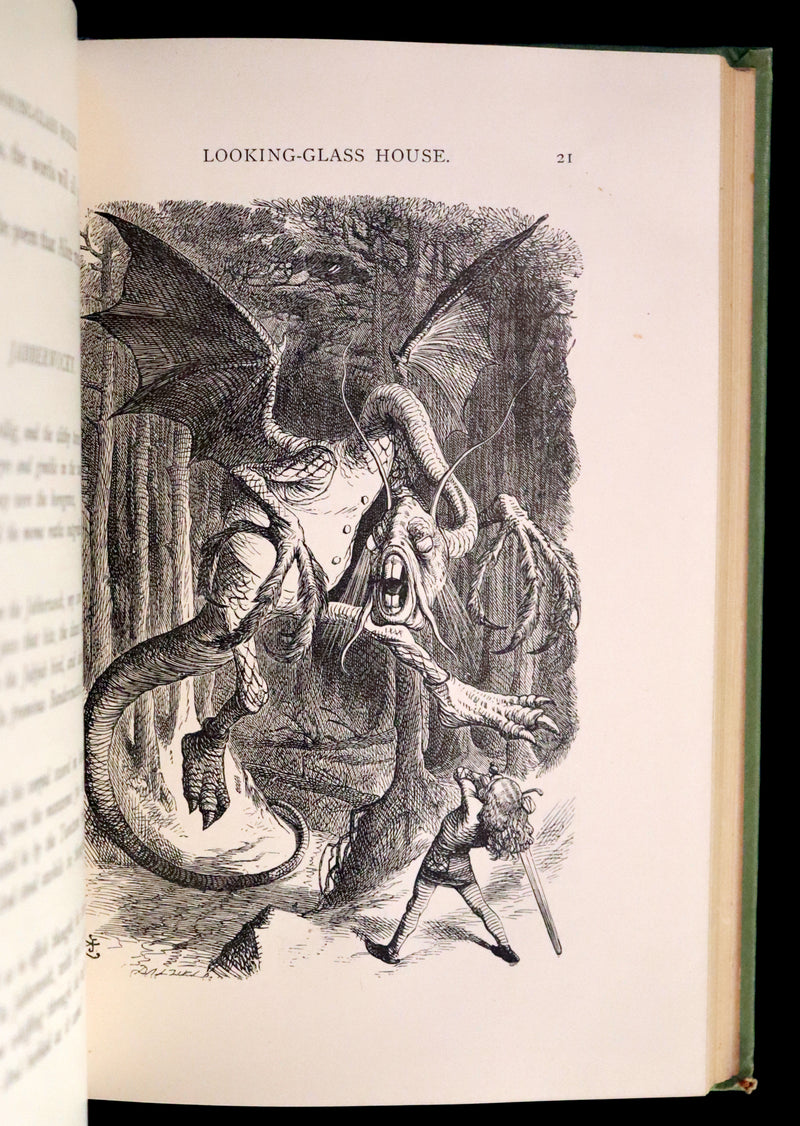 1898 Rare Two volumes in One - Alice's Adventures in Wonderland & Through the Looking Glass by Lewis Carroll.