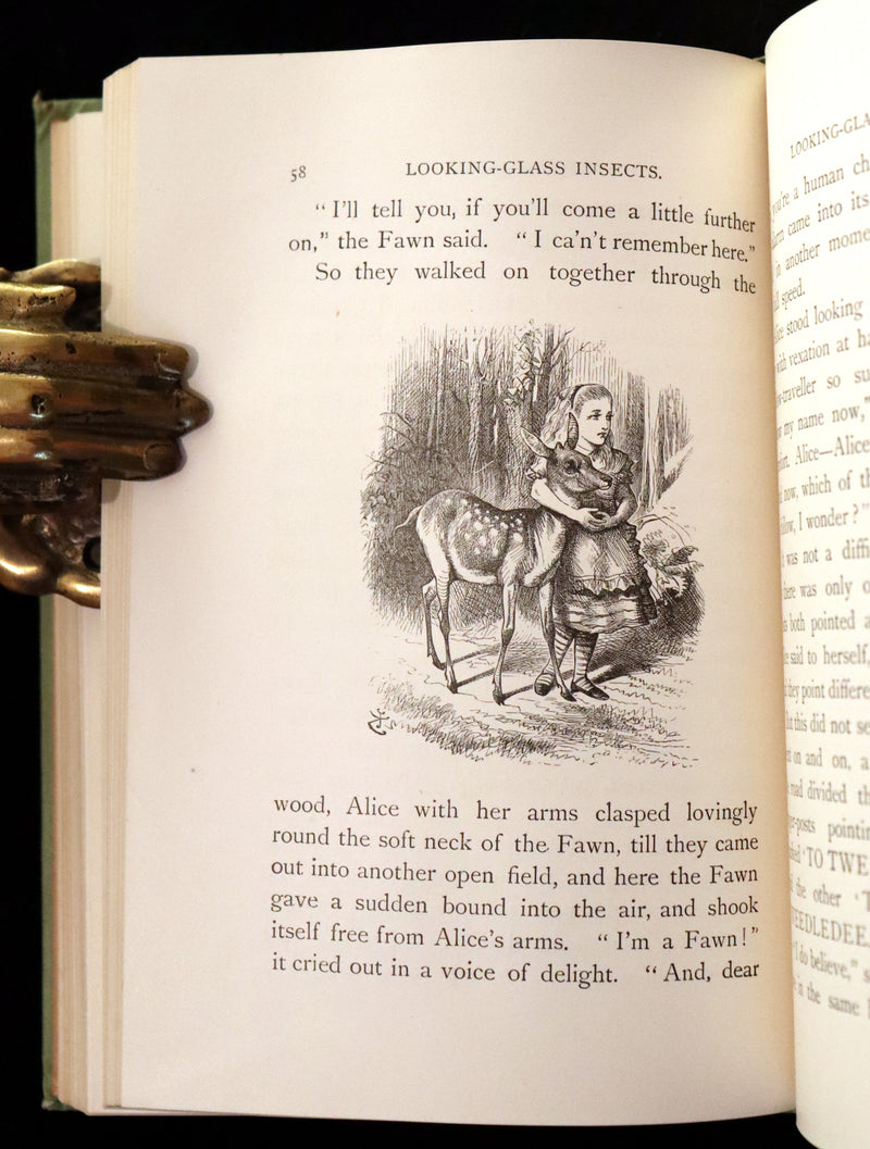 1898 Rare Two volumes in One - Alice's Adventures in Wonderland & Through the Looking Glass by Lewis Carroll.