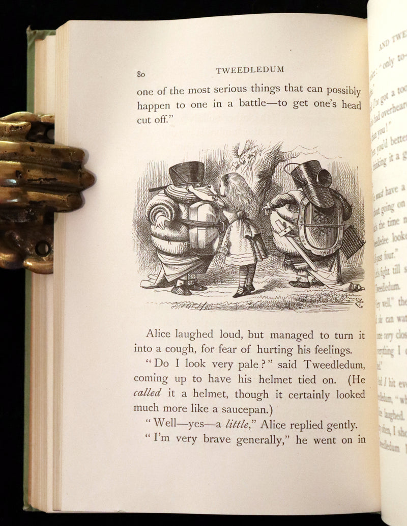 1898 Rare Two volumes in One - Alice's Adventures in Wonderland & Through the Looking Glass by Lewis Carroll.