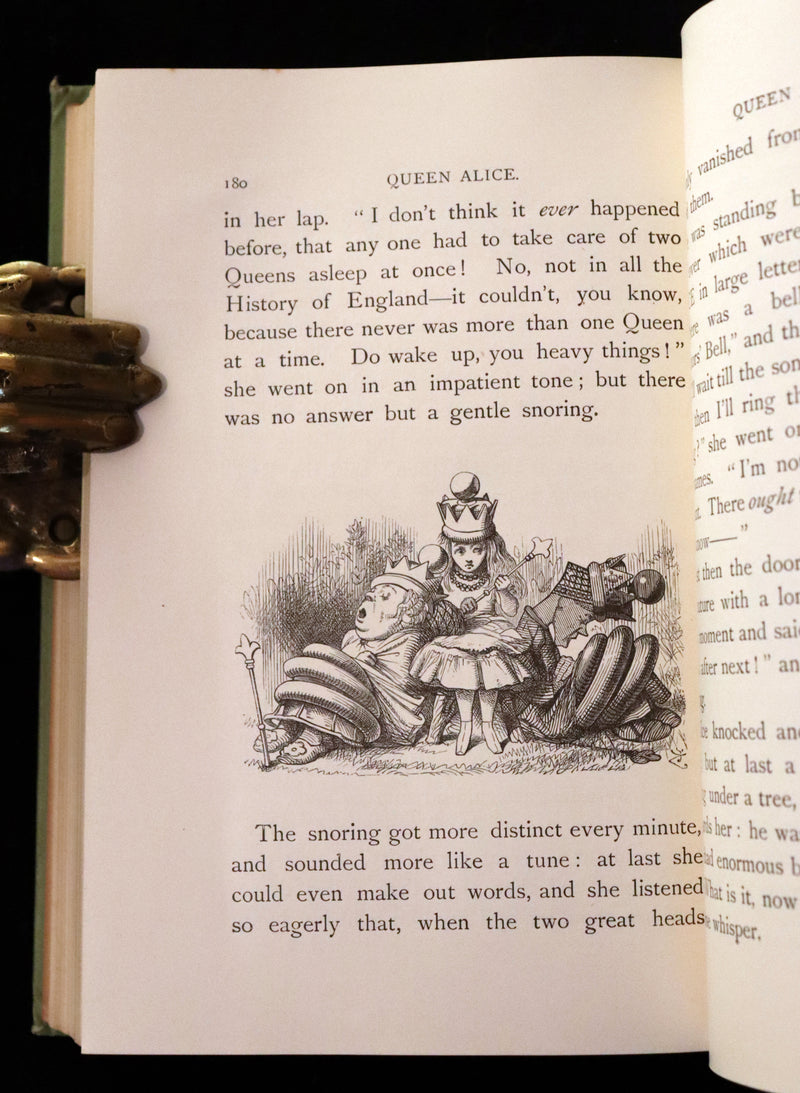 1898 Rare Two volumes in One - Alice's Adventures in Wonderland & Through the Looking Glass by Lewis Carroll.