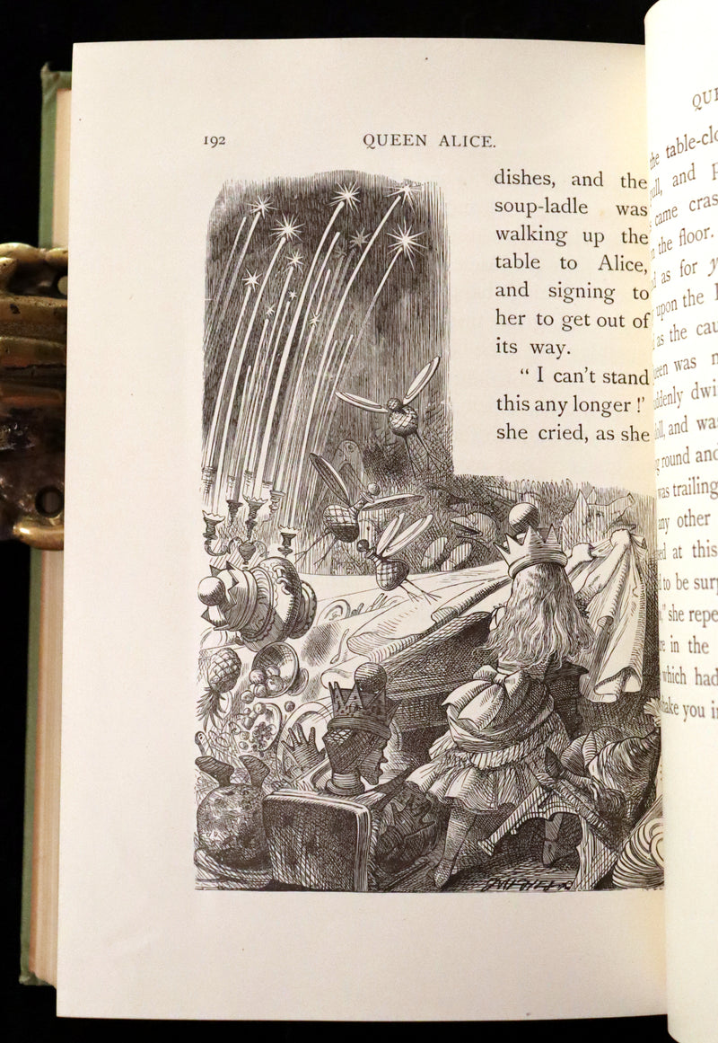 1898 Rare Two volumes in One - Alice's Adventures in Wonderland & Through the Looking Glass by Lewis Carroll.