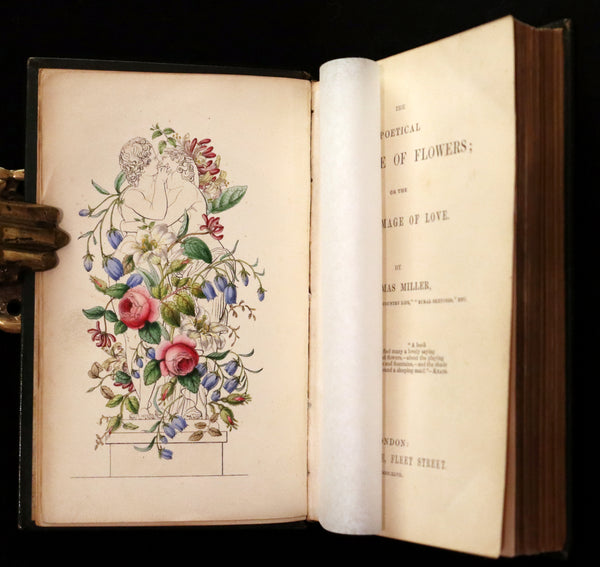 1847 Scarce Floriography First Edition ~ The Poetical Language of Flowers or the Pilgrimage of Love by Thomas Miller.