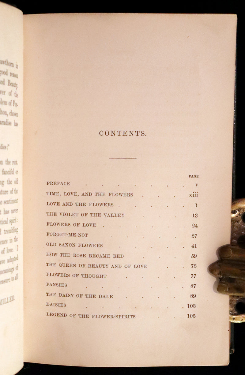 1847 Scarce Floriography First Edition ~ The Poetical Language of Flowers or the Pilgrimage of Love by Thomas Miller.