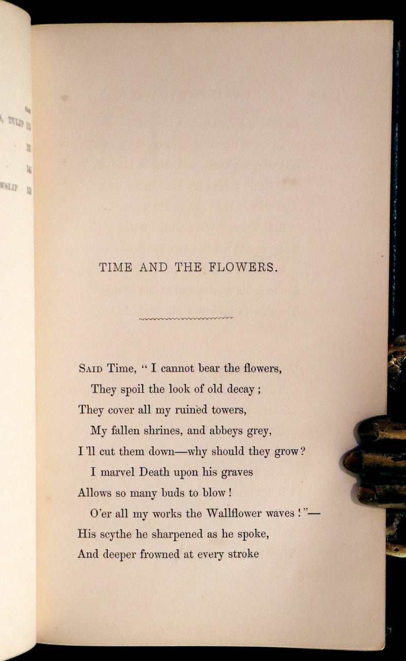 1847 Scarce Floriography First Edition ~ The Poetical Language of Flowers or the Pilgrimage of Love by Thomas Miller.