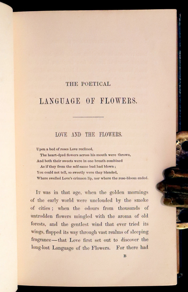 1847 Scarce Floriography First Edition ~ The Poetical Language of Flowers or the Pilgrimage of Love by Thomas Miller.