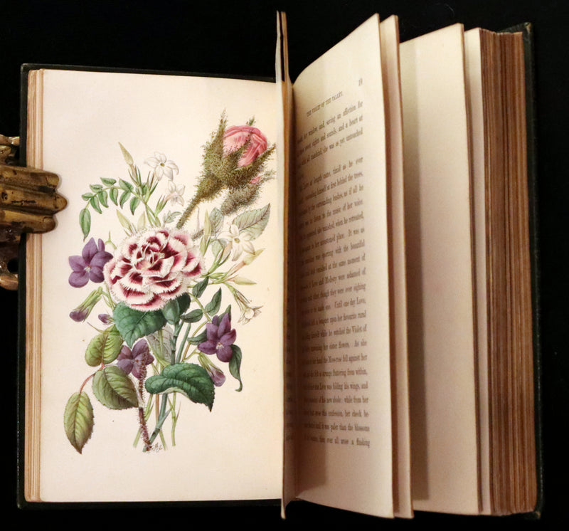 1847 Scarce Floriography First Edition ~ The Poetical Language of Flowers or the Pilgrimage of Love by Thomas Miller.