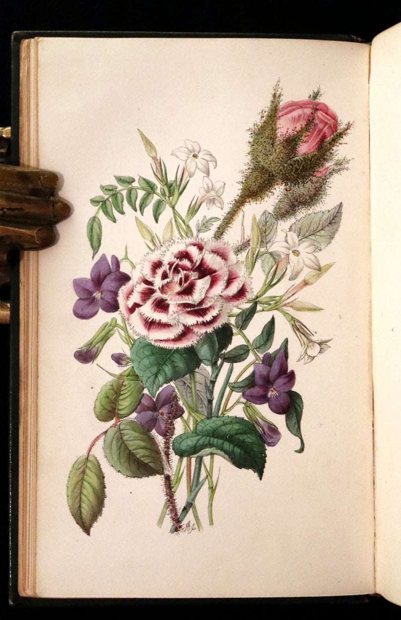 1847 Scarce Floriography First Edition ~ The Poetical Language of Flowers or the Pilgrimage of Love by Thomas Miller.