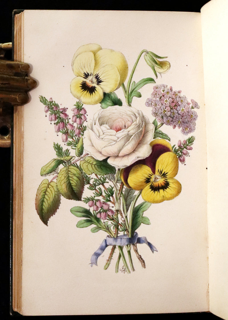 1847 Scarce Floriography First Edition ~ The Poetical Language of Flowers or the Pilgrimage of Love by Thomas Miller.