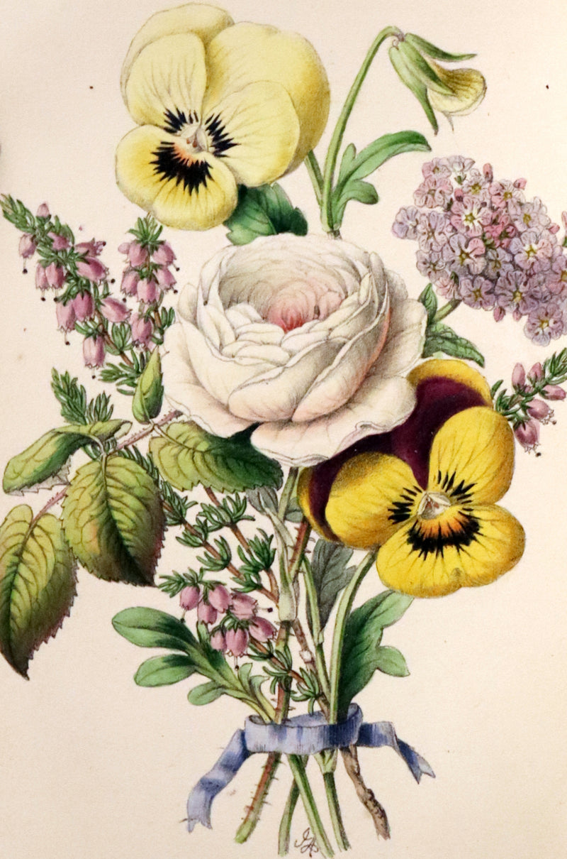 1847 Scarce Floriography First Edition ~ The Poetical Language of Flowers or the Pilgrimage of Love by Thomas Miller.