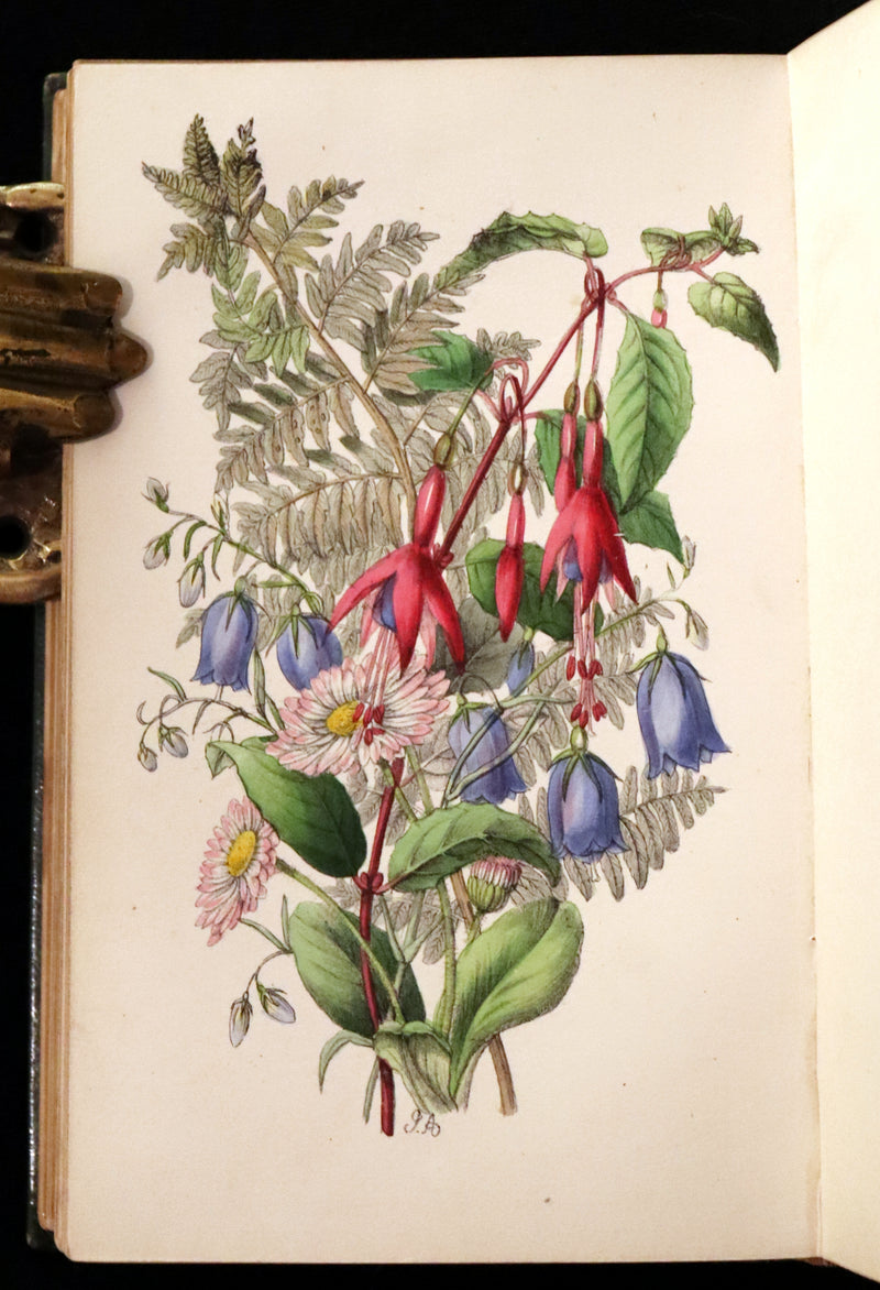 1847 Scarce Floriography First Edition ~ The Poetical Language of Flowers or the Pilgrimage of Love by Thomas Miller.