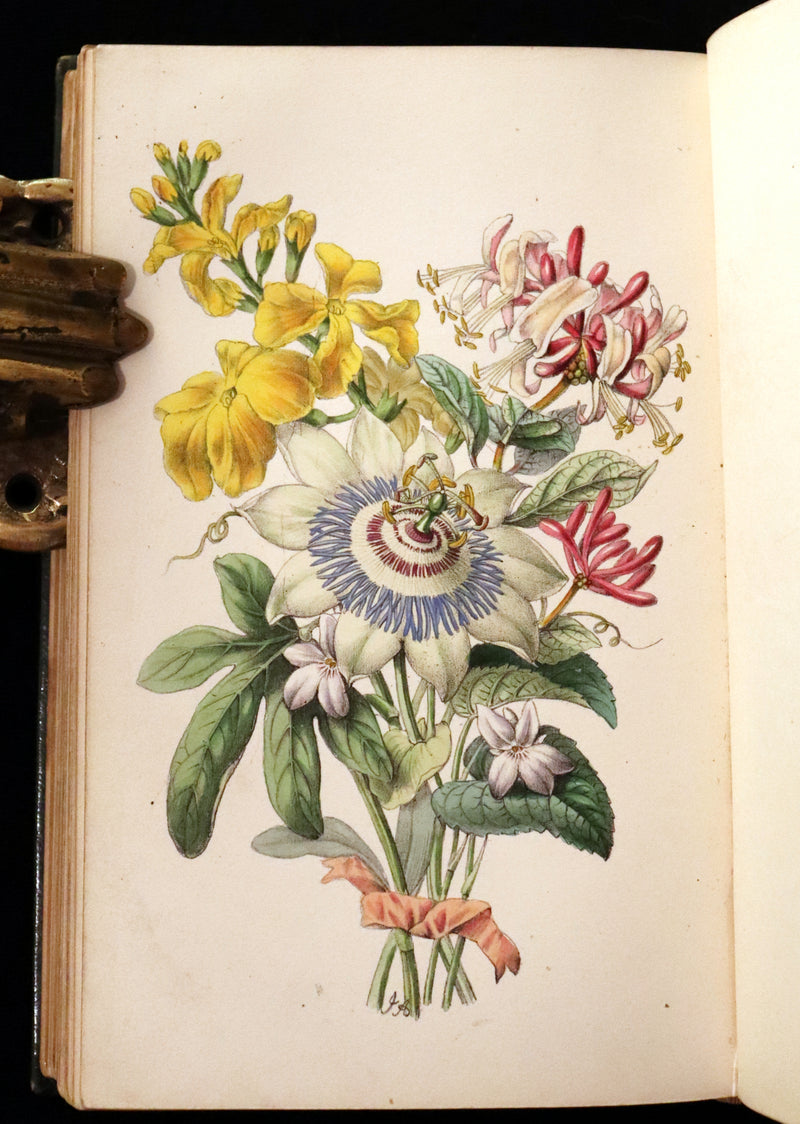 1847 Scarce Floriography First Edition ~ The Poetical Language of Flowers or the Pilgrimage of Love by Thomas Miller.
