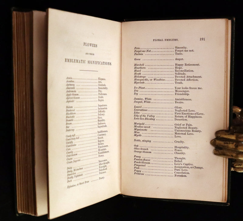 1847 Scarce Floriography First Edition ~ The Poetical Language of Flowers or the Pilgrimage of Love by Thomas Miller.
