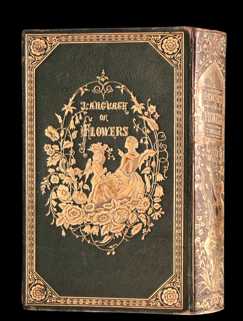 1847 Scarce Floriography First Edition ~ The Poetical Language of Flowers or the Pilgrimage of Love by Thomas Miller.