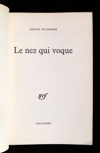 1967 Scarce Limited First French Edition - LE NEZ QUI VOQUE by Réjean Ducharme. #7/35.