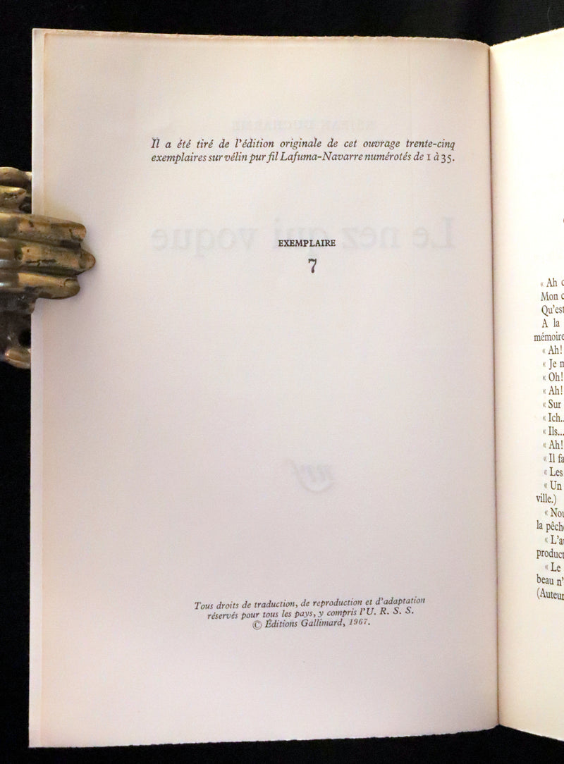1967 Scarce Limited First French Edition - Le Nez qui Voque by Réjean Ducharme. #7/35.