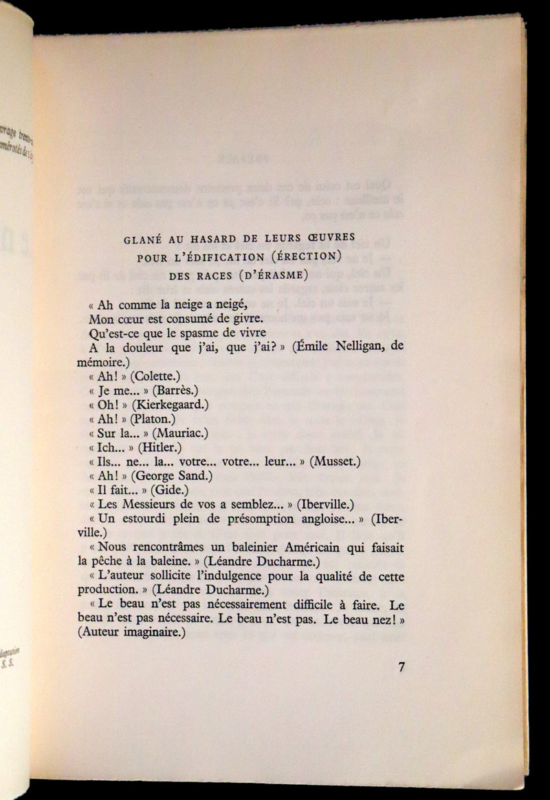 1967 Scarce Limited First French Edition - Le Nez qui Voque by Réjean Ducharme. #7/35.