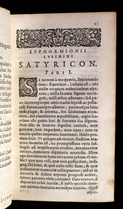 1637 Rare Latin Vellum Book - The Satyricon by Scottish writer John Barclay with account of the Gunpowder Plot of 1605.