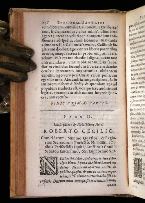 1637 Rare Latin Vellum Book - The Satyricon by Scottish writer John Barclay with account of the Gunpowder Plot of 1605.