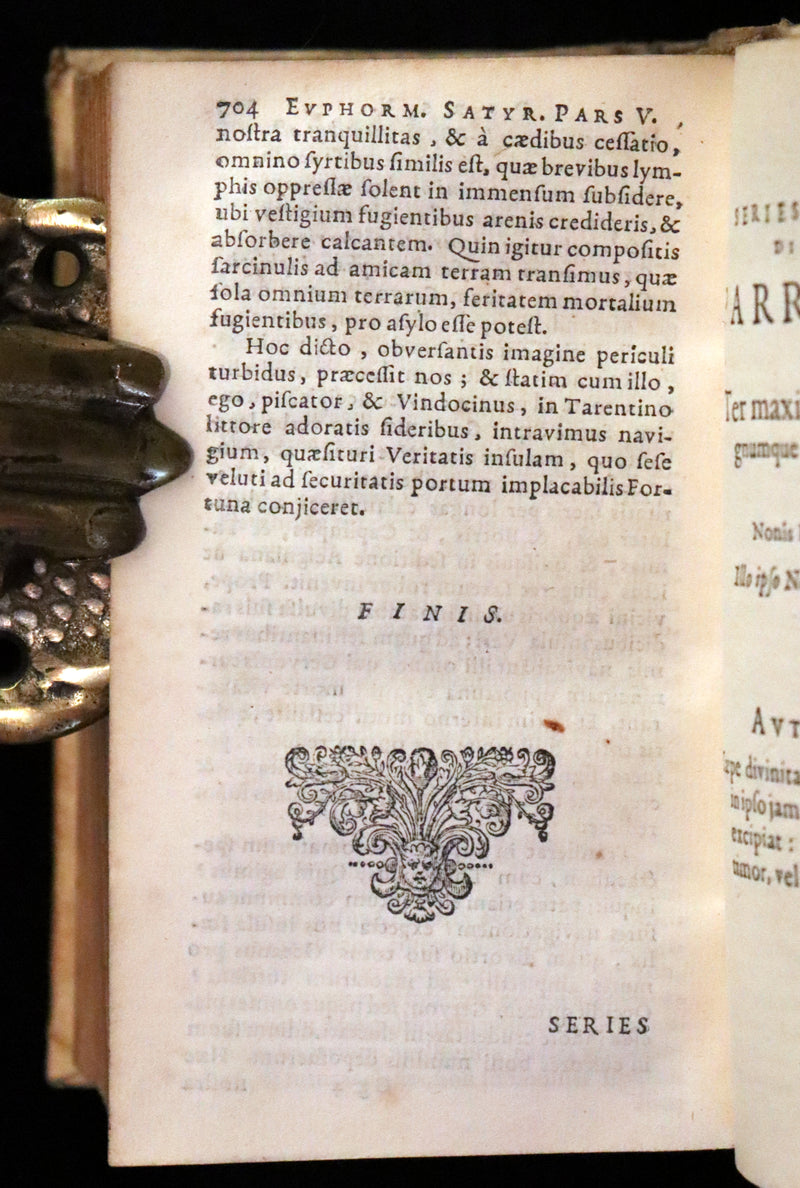 1637 Rare Latin Vellum Book - The Satyricon by Scottish writer John Barclay with account of the Gunpowder Plot of 1605.