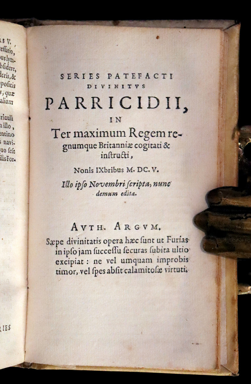 1637 Rare Latin Vellum Book - The Satyricon by Scottish writer John Barclay with account of the Gunpowder Plot of 1605.