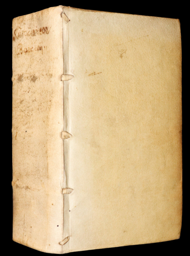 1637 Rare Latin Vellum Book - The Satyricon by Scottish writer John Barclay with account of the Gunpowder Plot of 1605.