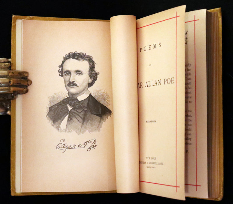 1882 Rare Victorian Book - Poems by Edgar Allan POE with Memoir (The Raven, Lenore, Ulalume, ...)