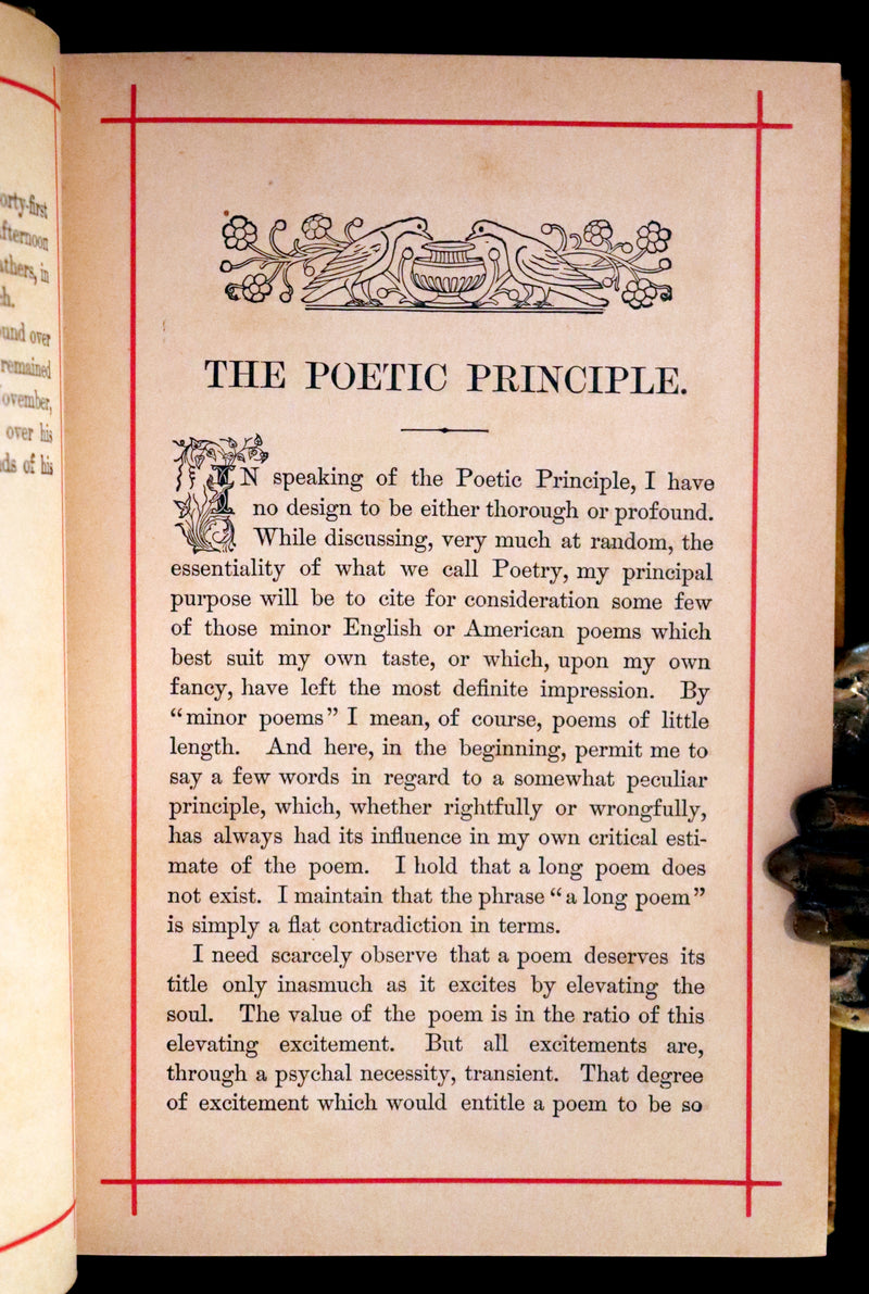 1882 Rare Victorian Book - Poems by Edgar Allan POE with Memoir (The Raven, Lenore, Ulalume, ...)