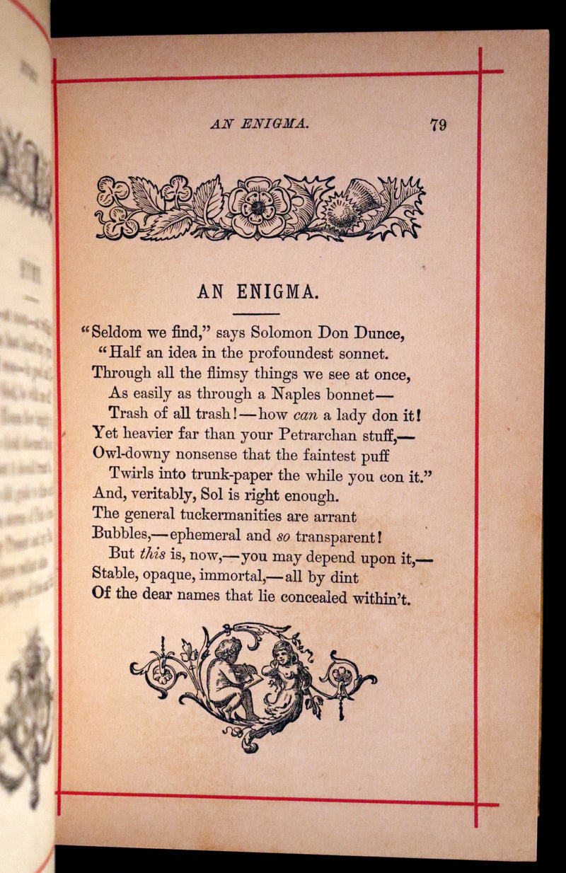 1882 Rare Victorian Book - Poems by Edgar Allan POE with Memoir (The Raven, Lenore, Ulalume, ...)