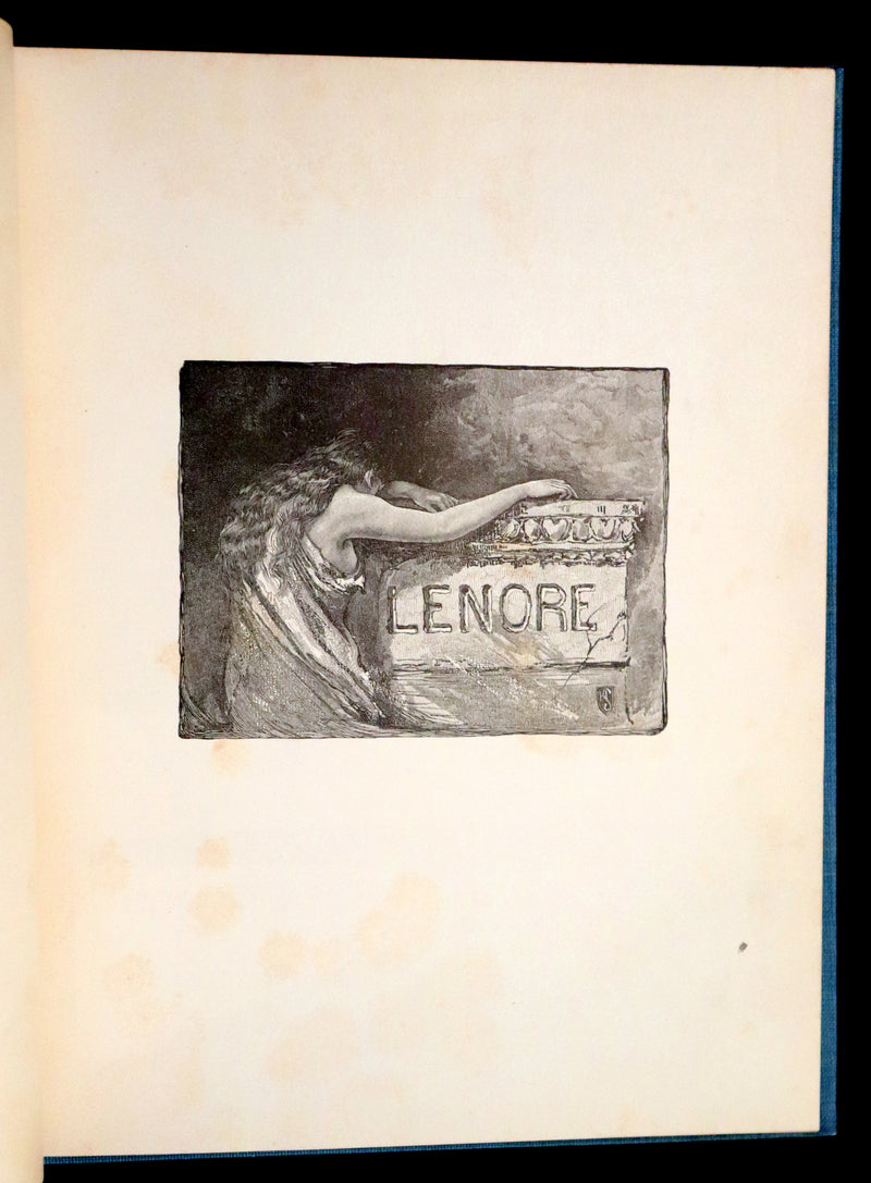 1886 Scarce Victorian Book - LENORE by Edgar Allan POE, First Illustrated edition by Henry Sandham.
