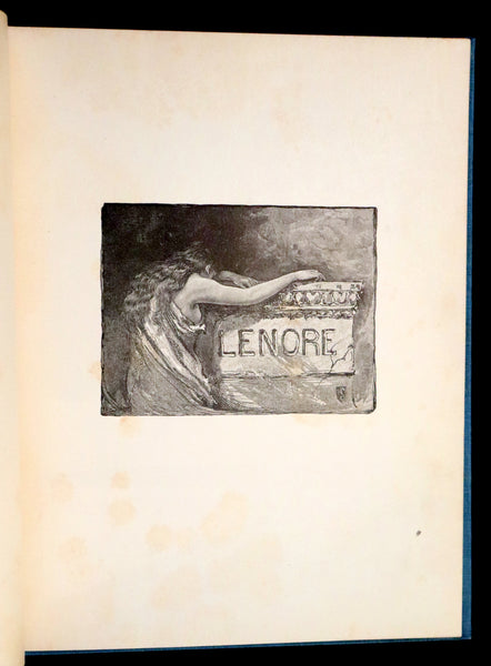 1886 Scarce Victorian Book - LENORE by Edgar Allan POE, First Illustrated edition by Henry Sandham.