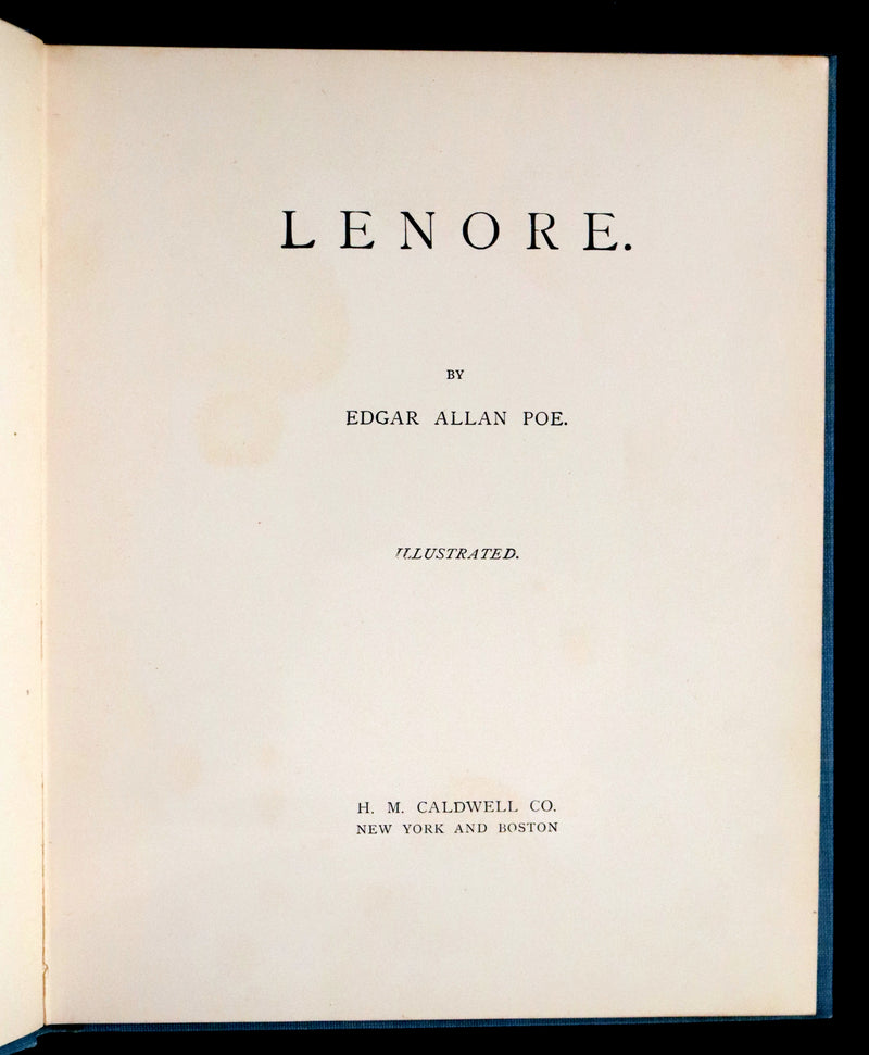 1886 Scarce Victorian Book - LENORE by Edgar Allan POE, First Illustrated edition by Henry Sandham.