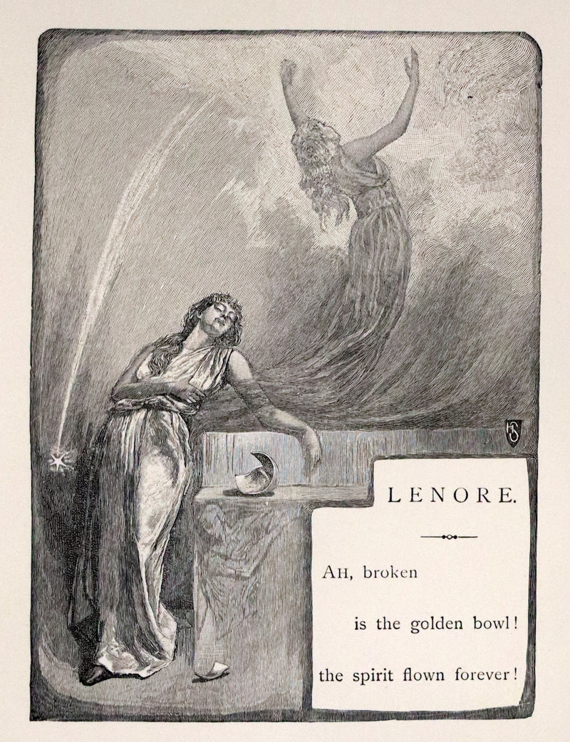 1886 Scarce Victorian Book - LENORE by Edgar Allan POE, First Illustrated edition by Henry Sandham.