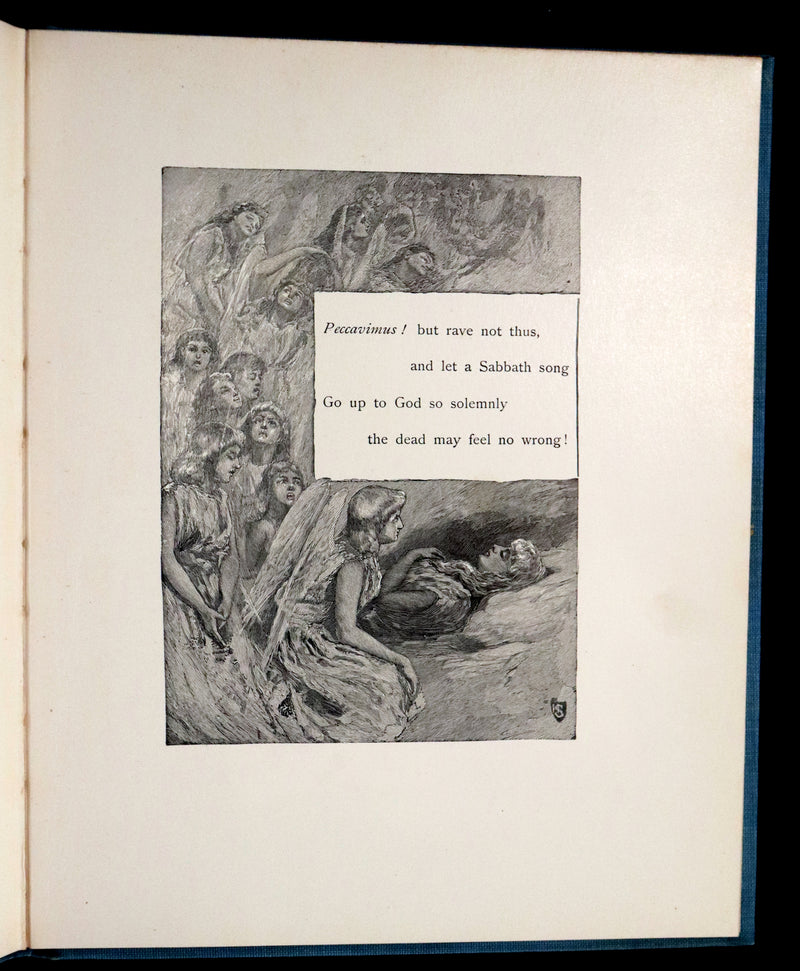 1886 Scarce Victorian Book - LENORE by Edgar Allan POE, First Illustrated edition by Henry Sandham.