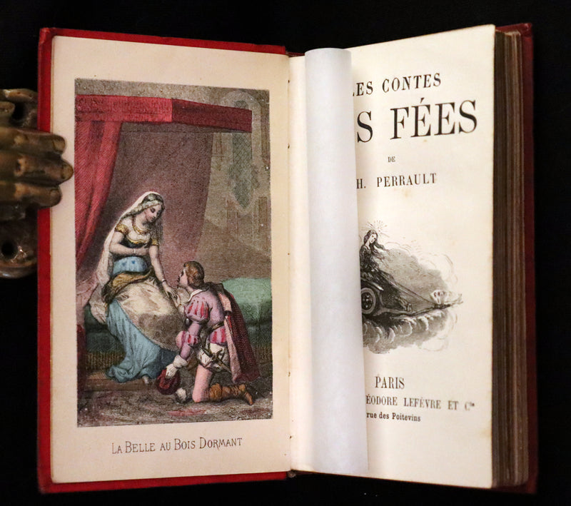 1890 Scarce color illustrated French Book ~ Contes des Fees by Perrault - Fairy Tales.