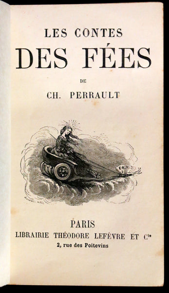 1890 Scarce color illustrated French Book ~ Contes des Fees by Perrault - Fairy Tales.