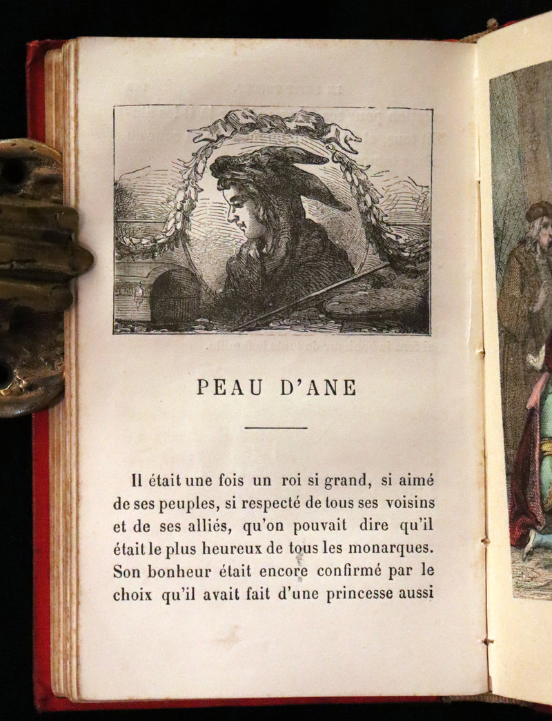 1890 Scarce color illustrated French Book ~ Contes des Fees by Perrault - Fairy Tales.