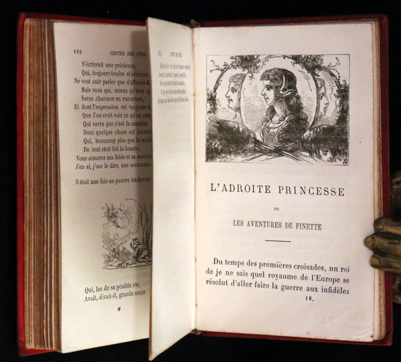 1890 Scarce color illustrated French Book ~ Contes des Fees by Perrault - Fairy Tales.