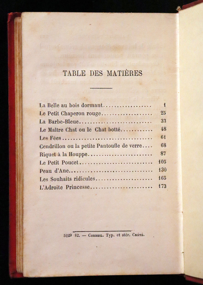 1890 Scarce color illustrated French Book ~ Contes des Fees by Perrault - Fairy Tales.