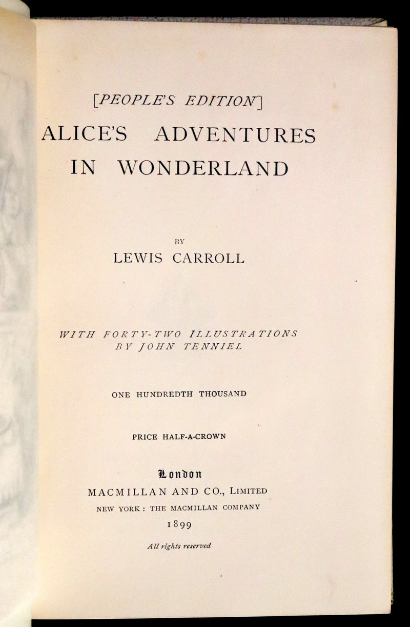 1899 Scarce Vaudeville Theatre Edition - ALICE'S ADVENTURES IN WONDERLAND by Lewis Carroll.