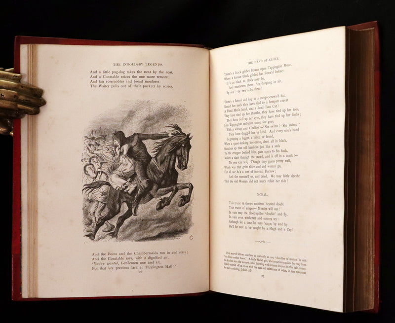 1870 Beautiful Binding - INGOLDSBY LEGENDS Illustrated by Cruikshank, Leech and Tenniel.