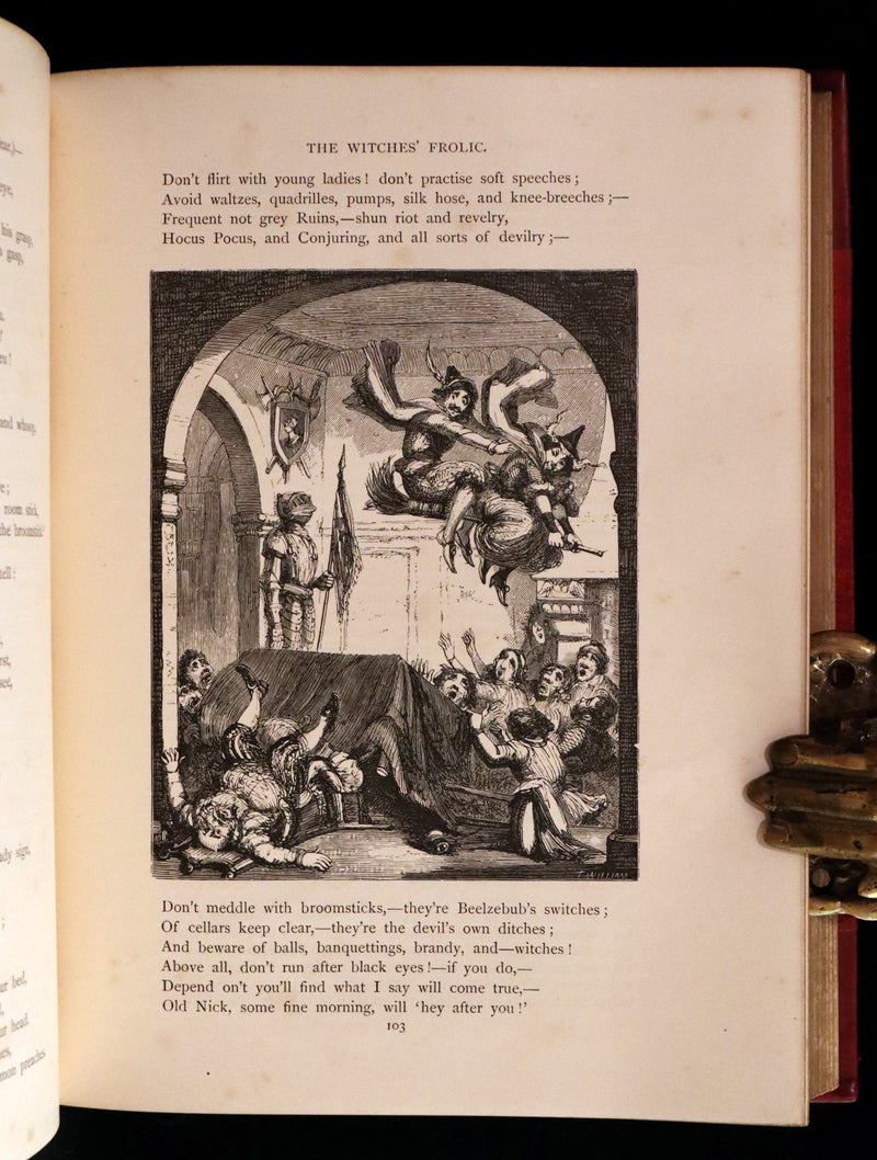 1870 Beautiful Binding - INGOLDSBY LEGENDS Illustrated by Cruikshank, Leech and Tenniel.