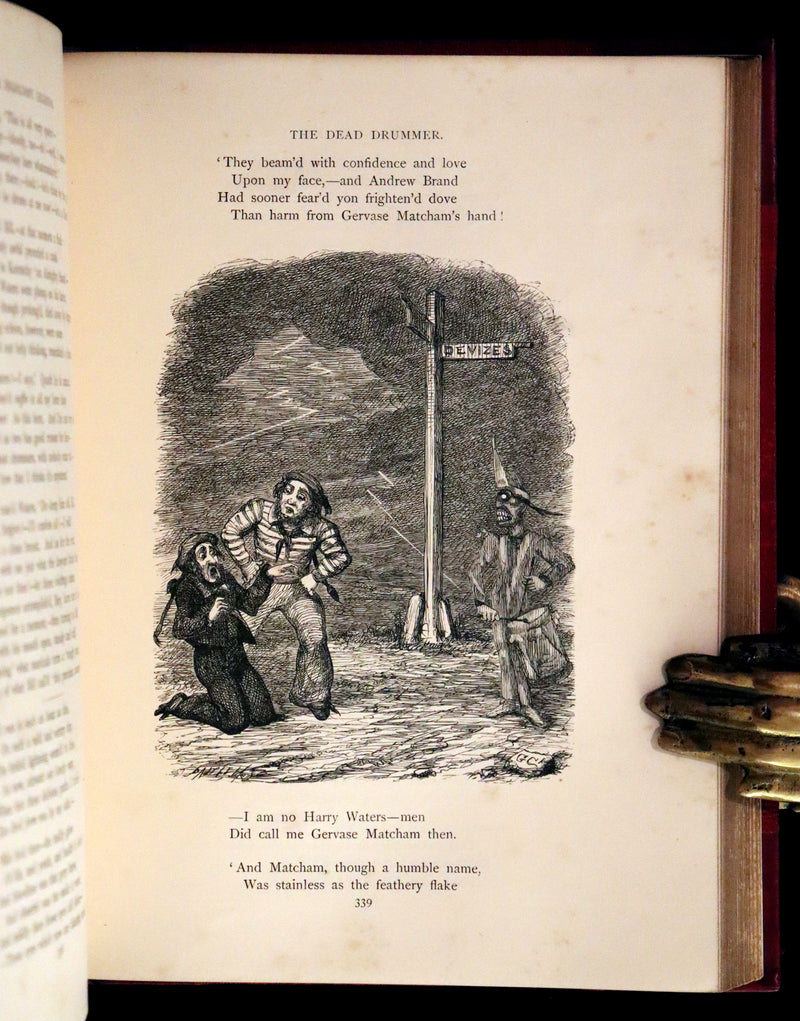 1870 Beautiful Binding - INGOLDSBY LEGENDS Illustrated by Cruikshank, Leech and Tenniel.