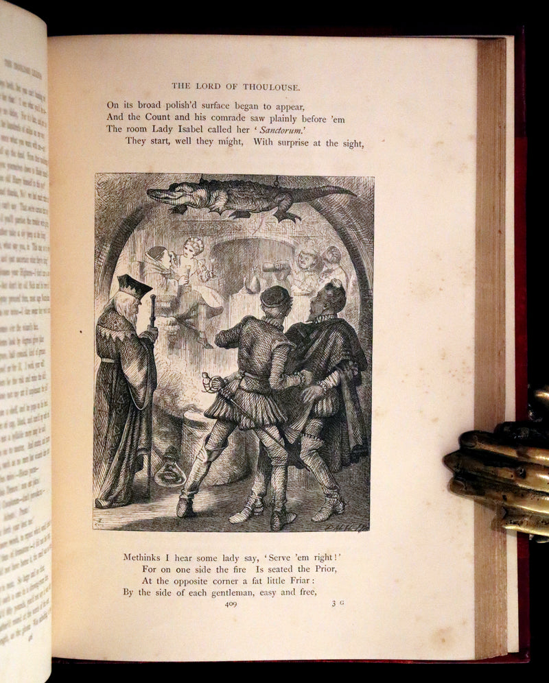 1870 Beautiful Binding - INGOLDSBY LEGENDS Illustrated by Cruikshank, Leech and Tenniel.