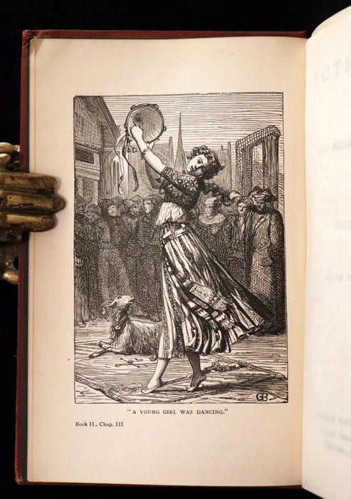 1890 Rare Victorian Book - Notre-Dame or The Bellringer of Paris by Victor Hugo. Gothic.