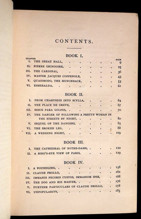 1890 Rare Victorian Book - Notre-Dame or The Bellringer of Paris by Victor Hugo. Gothic.