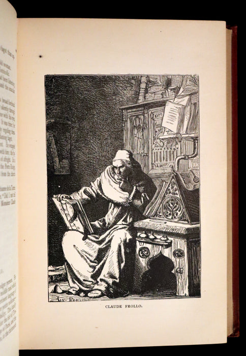 1890 Rare Victorian Book - Notre-Dame or The Bellringer of Paris by Victor Hugo. Gothic.