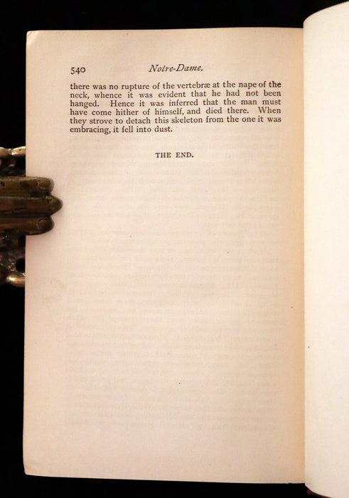 1890 Rare Victorian Book - Notre-Dame or The Bellringer of Paris by Victor Hugo. Gothic.